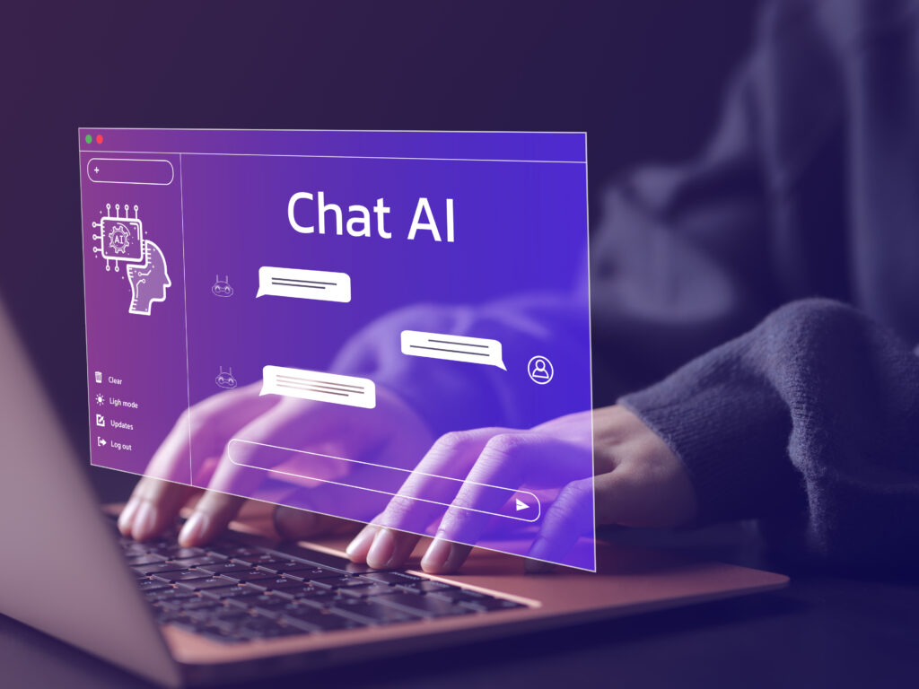 Chat Bot Chat With AI Or Artificial Intelligence Technology.